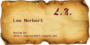 Lee Norbert névjegykártya